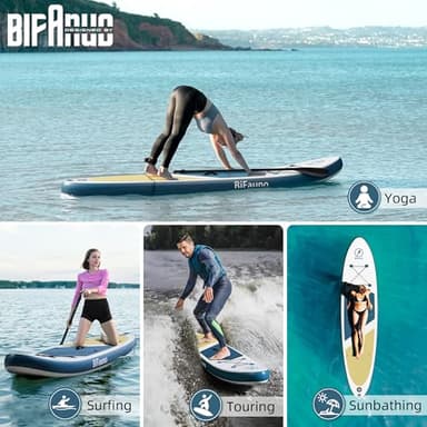 Bifanuo Inflatable Stand Up Paddle Board for Adults with SUP Accessories and Backpack Paddle Boards Non-Slip Deck, Wide Stance, Bottom Fin, Double Action Pump - Image 6