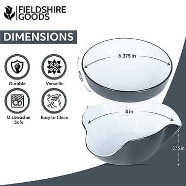 Pistachio Bowl, Snack Serving Dish, Double Dish Nut Bowl with Nut Seeds Shell Storage, Pistachios, Peanuts, Cherries, Popcorn, Edamame, Fruits, Snacks, and Candy Serving Bowl, Black & White - Image 3