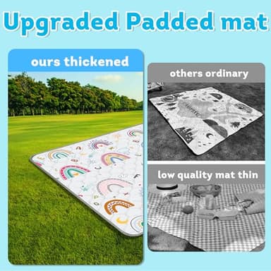Baby Play Mat，Thick Soft 50" X 50" Playpen mat, Non-Slip and Machine Washable Baby Play Mats for Floor ，Crawling Mat for for Babies, Toddlers & Infants to Play and Learn (Rainbow) - Image 6
