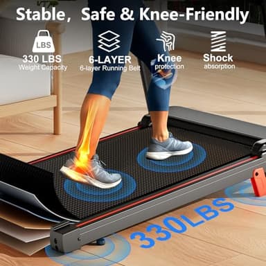 Treadmill with 5% Incline, Walking Pad Treadmill with Handle Bar, Portable Folding Treadmills for Running and Walking, 3.0HP Brushless Motorized, 5 Layers Shock-Absorbing - Image 5