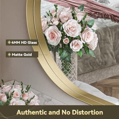 Brightify Gold Oval Mirror for Bathroom 20x36 Inch, Metal Framed Bathroom Vanity Mirrors Gold, Modern Wall Mirror for Bedroom Living Room Wall Decorative Hang Vertical and Horizontal - Image 5
