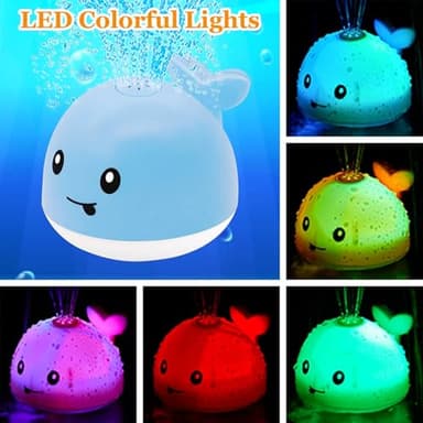 Bath Toys for Babies 6-12 Months - Water Table Accessories Pool Toys for Toddlers 1-3 - Light Up Whale Bath Toy Sprinkler - Bathtub Bathtime Fountain Baby Shower Toy 1st Birthday Girls Boys Gifts - Image 4