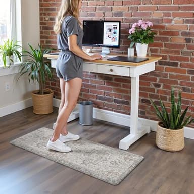 GENIMO Kitchen Mats for Floor 2PCs, Washable Anti Fatigue Mat for Cushioned, 17.3"x47"+17.3"x30", Waterproof Kitchen Rugs, Non Slip Comfort Standing Mat Rug for Home, Sink, Laundry, LightTaupeBrown - Image 8