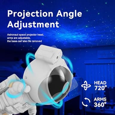 Star Projector Galaxy Night Light - Astronaut Space Projector, Starry Nebula Ceiling LED Lamp with Timer and Remote, Kids Room Decor Aesthetic, for Christmas & Birthdays - Image 3