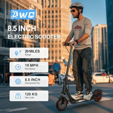 Adults Electric Scooter ，8.5"/10" Tires, 19/22Mph, 350W/500W Motor, 21-28 Miles Range, Folding E-Scooter with Dual Suspension and Braking System with App Control (W4Pro-10.4Ah-22Miles) - Image 3