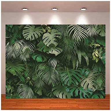 8x6FT Tropical Green Leaves Photography Backdrops Nature Safari Party Decoration Outdoorsy Newborn Baby Shower Backdrop Wedding Bridal Shower Birthday Photo Background Studio Props Booth Vinyl - Image 4