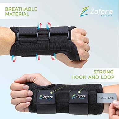 Carpal Tunnel Wrist Brace Support with 2 Straps and Metal Splint Stabilizer - Helps Relieve Tendinitis Arthritis Carpal Tunnel Pain - Reduces Recovery Time for Men Women - Right (L/XL) - Image 3
