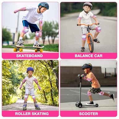 Youth/Kids Knee Pads Elbow Pads Wrist Guards Protective Gear Set for 3-15 Years Child Roller Skates, Skateboard, Cycling, Inline Skating, BMX Bike, Balance Bike, Scooter Riding and Other Outdoor Sports - Image 5