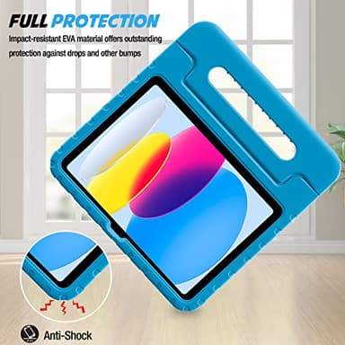 ProCase Kids Case for iPad A16 11th Generation 2025/iPad 10th Generation 2022 with Pencil Holder, iPad 11/10 Case Shockproof Lightweight Cover with Stand Convertible Handle for Children -Blue - Image 3