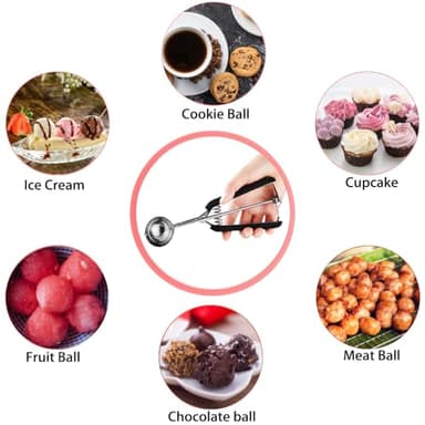 HOMURE H Cookie Scoop 2 Tablespoon, Size #40 Cookie Dough Scoop, 2 Tbsp/ 30 ml/ 1 oz Cookie Scoops for Baking, Spring-Loaded, 18/8 Stainless Steel, Comfortable Grip - Image 6