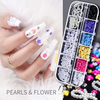 Teenitor Nail Charms Nail Gems with 15 Sheets Gold Nail Stickers, 6 Boxes of Rhinestones for Nails Art Tools, 3D Nail Decals Pearls for Nails - Image 5