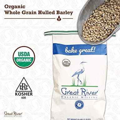 Great River Organic Milling Organic Hulled Barley Grain | Whole Grain Barley for Home Milling, Cooking, and Baking | High Fiber, Non GMO, Kosher | 25 Lb - Image 4