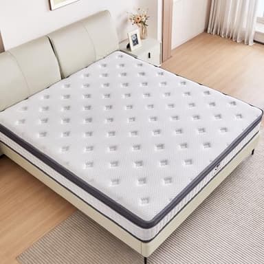 Full Size Mattress, 10 inch Hybrid Mattress in a Box, Medium Firm, Pressure Relief & Motion Isolation, Gel Memory Foam Pocket Springs, CertiPUR US Certified, 365 Nights Trial - Image 9