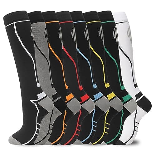 hello momoya Compression Socks for Women Men Circulation Knee High 8 Pairs for Nurses, Running, Travel, Athletic - Image 1