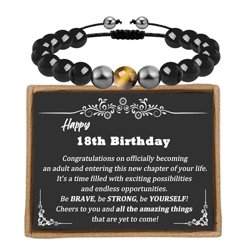 Sereney Happy 18th Birthday Gifts for Boys as 18th Birthday Decorations for Boys,Triple Protection Bracelet as Cool Gifts for 18 Year Old Boy Birthday Gifts for Him Men Son Male Grandson Friend Nephew - Image 1