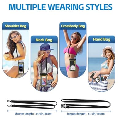 Kebrela IP68 Waterproof Phone Pouch Up to 6.8", Floating Waterproof Phone Case for iPhone 15 14 13 Pro Max, Galaxy S24 S23 S22 Ultra, Cellphone Dry Bag Cruise Beach Essential, Black - Image 3