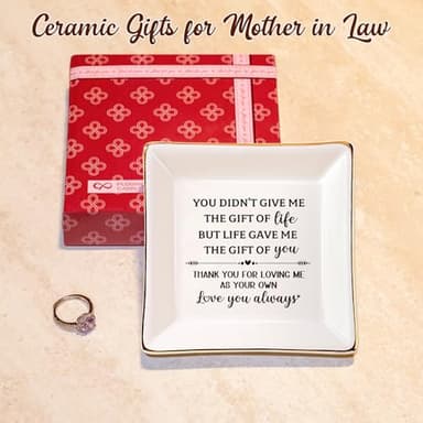 PUDDING CABIN Step Mom Gifts for Bonus Mom - Thank You for Loving Me As Your Own,Jewelry Dish Trinket Tray Birthday Christmas Valentines Mother's Day Gifts for Stepmom Mother in Law - Image 7