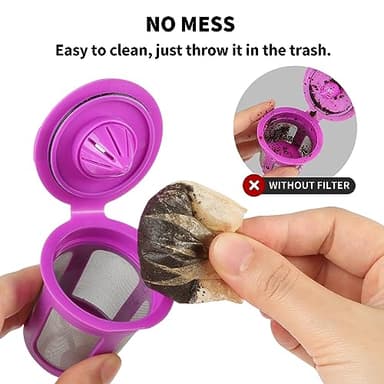 200 Count Fanativita K Cup Filters Disposable with Genius Lid Design, Fit All Reusable K Cups for Keurig (Unbleached) - Image 4