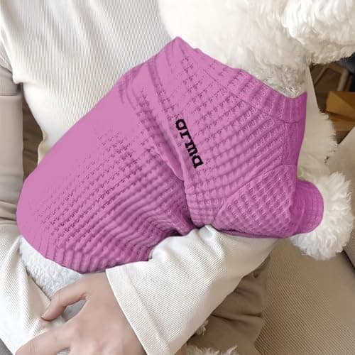 Cute Cat Sweater Sphynx Cotton Pullover All Season Soft Turtleneck Skin-Friendly Hairless Pet Apparel with Sleeves for Indoor Cats and Small Dogs (Pink, M (4.4-7.7lbs)) - Image 1