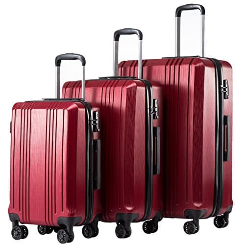 Coolife Luggage Expandable Suitcase PC+ABS 3 Piece Set with TSA Lock Spinner - Image 1