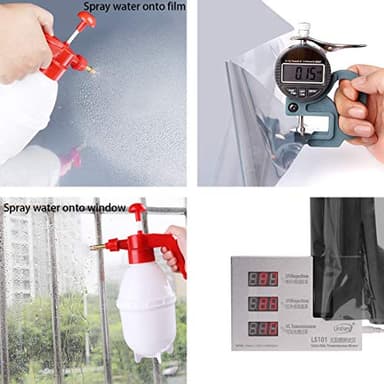 WPCTEV Window Privacy Film One Way Daytime Mirror Tint Treatments UV Heat Control Vinyl Stickers Sun Block Glass Paper Door Covering Reflective (Black Silver,45.6 Inch x 14.4 Feet) - Image 7