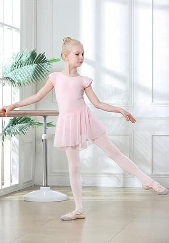 DIPUG Ballet Tights for Girls Dance Tights Toddler Thick Soft Footed Kids Pink Stockings Size 5t 6 7 8, 1 Pack - Image 2