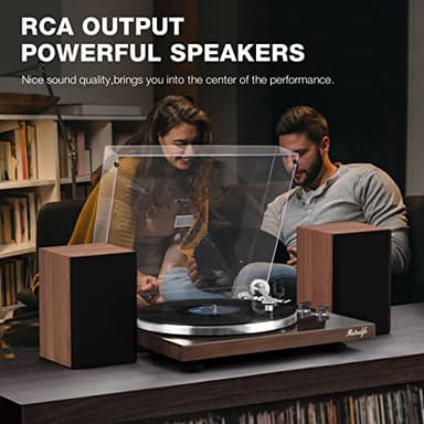 Turntables Belt-Drive Record Player with Wireless Output Connectivity, Vinyl Player Support 33&45 RPM Speed Phono Line USB Digital to PC Recording with Advanced Magnetic Cartridge&Counterweight - Image 3