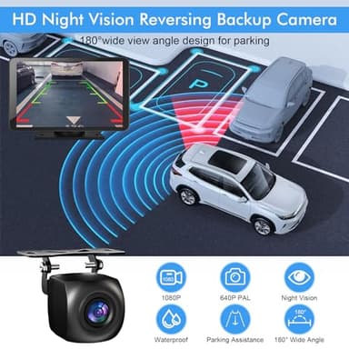 Capapro 7" HD Portable Carplay Wireless Touch Screen Double Din Car Stereo Compatible Apple Carplay and Android Auto with GPS Navigation, Voice Control, Mirror Link, Bluetooth - Image 3