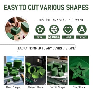 RIDEHILL 3 Pack Floral Foam Blocks, 5.5" x 3.1" x 1.7" Flower Foam for Flower Arrangements Supplies, Wet and Dry Flower Foam Blocks Suitable for Fresh and Artificial Flowers in Decorations - Image 4