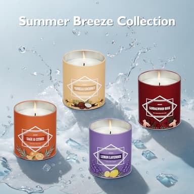 Lemon Lavender Candle, Candles for Home Scented, 9 oz Soy Wax Candle Gift for Women Men, Aromatherapy Tin Jar Candle - Image 6