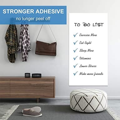 White Board Wallpaper, White Board Roll, Stick on White Boards for Wall, 1.44x11ft Peel and Stick Dry Erase Roll, Stain-Proof, Super Sticky Whiteboard Sticker Wall Decal for Wall/Table/Door,3 Markers - Image 3