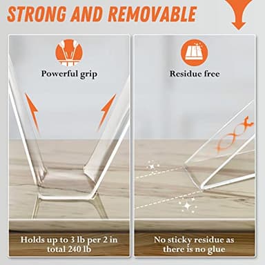 Extra Large Double Sided Tape Heavy Duty Removable 1.18 Inch x 160 Inch, Clear & Tough Nano Tape, Multipurpose Mounting Tape Picture Hanging Strips Adhesive for Poster Carpet - Image 3