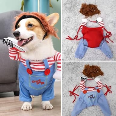 Chucky Dog Costume with Knife - Halloween & Christmas Cosplay for Small, Medium & Large Dogs (Medium) - Image 5