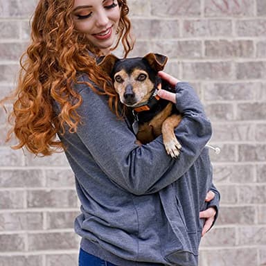 ALYC Unisex Hoodies Pet Holder Cat Dog Large Pouch Carriers Pullover with Cat Printing Sweatshirt (Dark Grey-Classic Version, XXXL) - Image 5