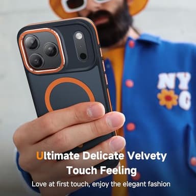 Magnetic 3 in 1 for iPhone 17 Pro Case, [Omni-Directional Protection] with 1x Screen Protector + 1x Camera Cover, [Seamless Work with Magsafe] Shockproof Slim Thin Case for iPhone 17 Pro Cosmic Orange - Image 6