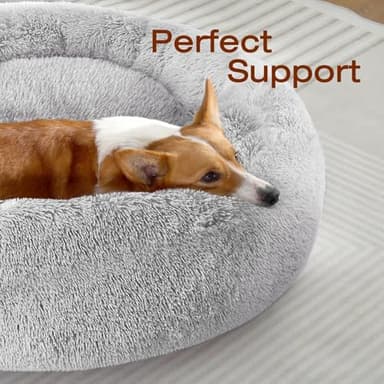 JOLLYVOGUE Dog Bed, Calming Anti-Anxiety Large Dog Bed, Fluffy Donut Cushion for Medium and Large Pets (27"/30"/36") - Image 2