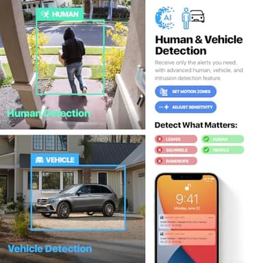 Amcrest UltraHD 4K (8MP) Outdoor Security IP Turret PoE Camera, 3840x2160, 98ft NightVision, 125° FOV, IP67 Weatherproof, MicroSD Recording (256GB), IP8M-T2599EW-AI-V3 (White) - Image 3