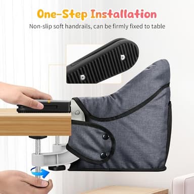 Hook on High Chair for Babies and Toddlers 6-36 Months, Portable and Foldable for Home and Travel, Baby Feeding Chair - Setup in Seconds - Includes Carry Bag (Grey) - Image 3