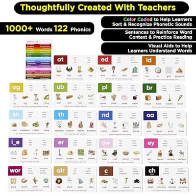 Think Tank Scholar 1000+ Words Phonics Flash Cards + Prefixes & Suffixes (Award Winning) 122 Phonics, 6 Teaching Methods & 6 Fun Games – Preschool, Kindergarten 1st, 2nd, 3rd Grade Homeschool Ages 4-8 - Image 7