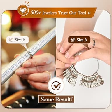 Ring Sizer Measuring Tool, 3 Types, 27 Pcs Metal Ring Sizing Kit, US Sizes 0-13 with Half Size, 2 Pcs Plastic Finger Measurer for Men/Women, USA 1-17 with Magnified Glass - Image 5