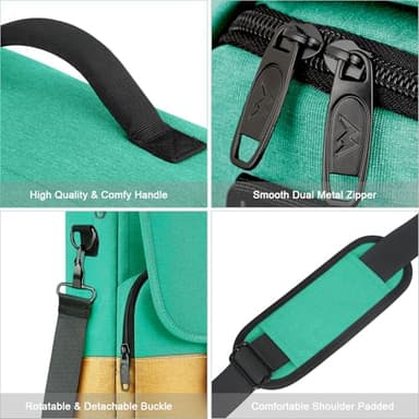 MATEIN School Bag, 15.6 inch Messenger Bag Lightweight Men's Laptop Briefcase with Adjustable Shoulder Strap, Water Resistant Crossbody Satchel Computer Case for College Work, Yellow & Green - Image 3