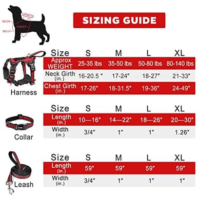 WINSEE Pet Harness Collar and Leash Set, All-in-one Reflective Dog Harness No Pull with Adjustable Buckles for Puppies, Small, Medium, Large, and Extra-Large Dogs (Small, Red) - Image 7