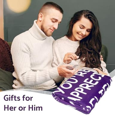 Romantic Gifts for Her, I Love You Blanket, Anniversary, Mothers Day, Fathers Day, Birthday Gifts for Women, Girlfriend, Wife, Soft Throw Blanket Purple 50” x 60'' - Image 2