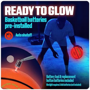 GlowCity LED Basketball with Rim Light Set - Light-Up Basketball, Remote-Controlled 16-Color Rim Light & Pump, Gift for Kids & Teens Ages 8-13, Size 7 - Image 4