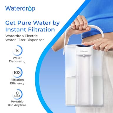 Waterdrop Electric Water Filter Pitcher, Reduce 99.6% of Lead and 45+ Impurities, 200-Gallon Rechargeable Water Dispenser, Instant 15-Cup Countertop System, NSF/ANSI 401&53&42&372, NOT Reduce TDS - Image 2