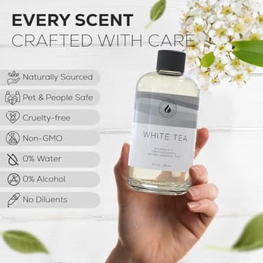 Aroma Country White Tea Diffuser Oil - Luxury Essential Oils for Diffuser Refill & Air Freshener Room Spray, Long-Lasting, Natural Home Fragrance and Hotel Scent for Diffusers & Machines (8.5 Fl Oz) - Image 4