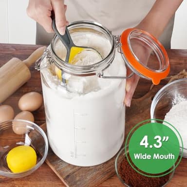 Qianfenie 1.5 Gallon Glass Jar with Lid, Large Glass Jar with Lid and Silicone Seal, Gass Storage Jar with Lids, Wide Mouth Jars Glass Container for Kitchen Food Storage(1 Pack) - Image 2