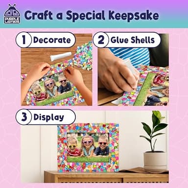 PURPLE LADYBUG DIY Mosaic Photo Frame Craft Kit - Summer Activities for Kids & Teens, Arts & Crafts for Girls 8-12, Birthday Gift for Girls, Fun Craft for Kids Ages 6-12 - Image 5