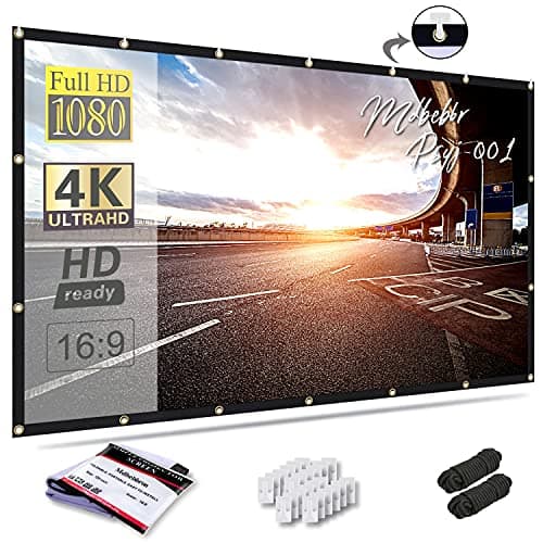 Mdbebbron 120 inch Projector Screen 16:9 Foldable Anti-Crease Portable Projector Movies Screens for Home Theater Outdoor Indoor Support Double Sided Projection - Image 1