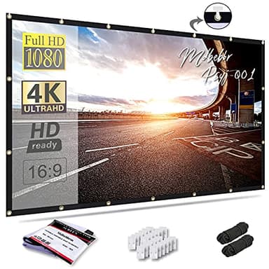 Mdbebbron 120 inch Projector Screen 16:9 Foldable Anti-Crease Portable Projector Movies Screens for Home Theater Outdoor Indoor Support Double Sided Projection - Image 1